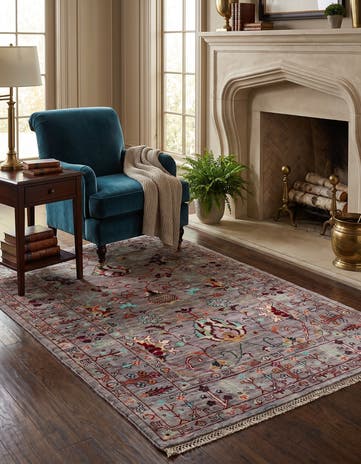 3' 5 x 5' 3 Hand Knotted Ariana Ziegler Rug