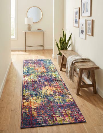 Washable Spectrum Runner Rug