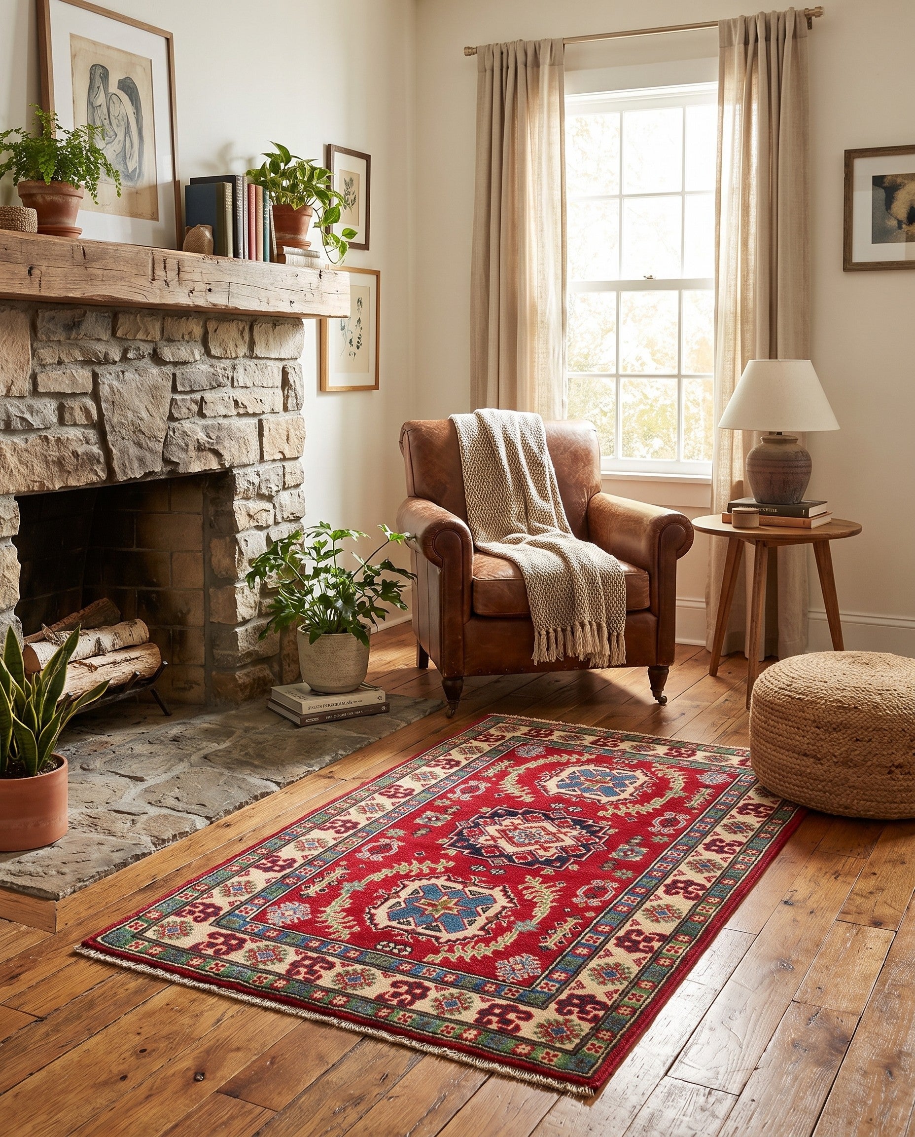 2' 7 x 4' 2 Hand Knotted Kazak Rug