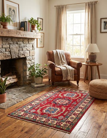 2' 7 x 4' 2 Hand Knotted Kazak Rug