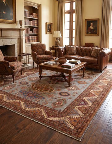 9' 3 x 12' 2 Hand Knotted Kazak Rug