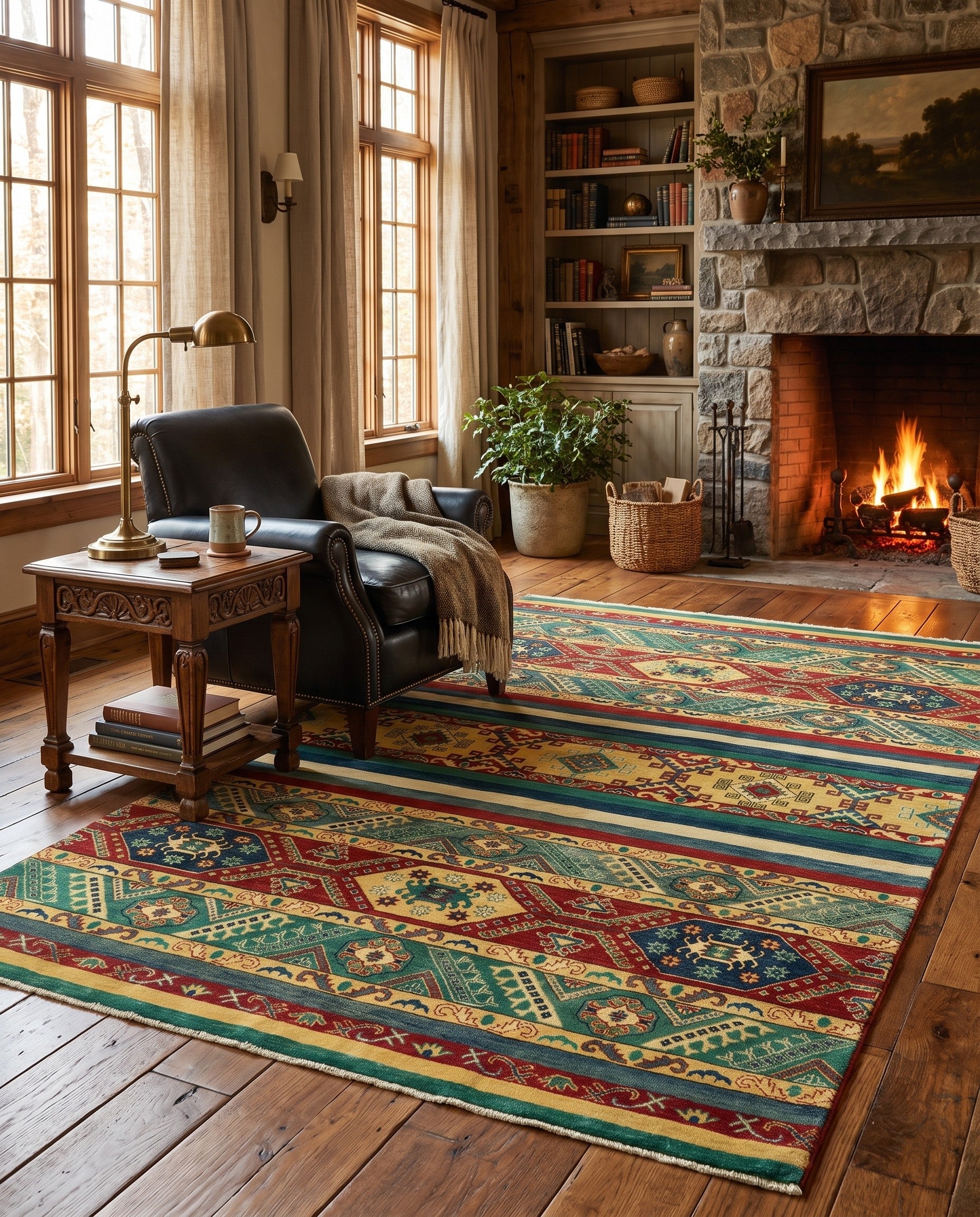 6' 8 x 9' 9 Hand Knotted Kazak Rug