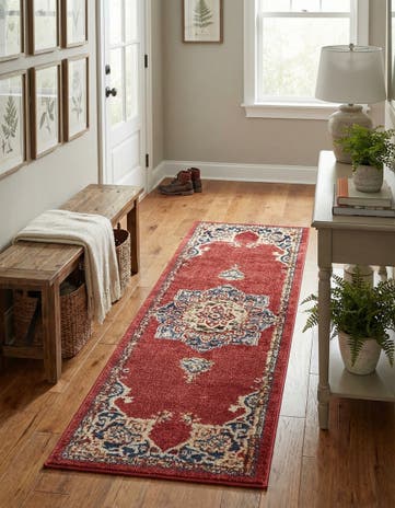 Burgundy Arcadia Runner Rug