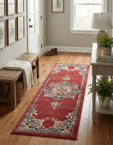 Burgundy Arcadia Runner Rug