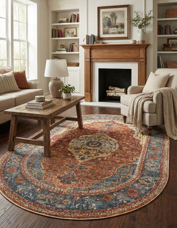 Rust Red Santiago Oval Rug