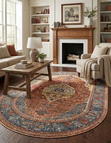 Rust Red Santiago Oval Rug