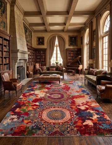 10' x 13' 7 Hand Knotted Mamluk Ziegler Rug