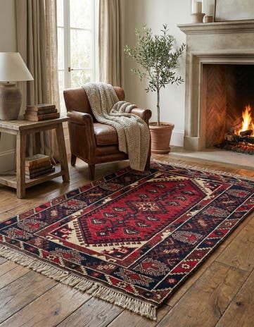 4' x 5' 9 Hand Knotted Balouch Oriental Wool Rug