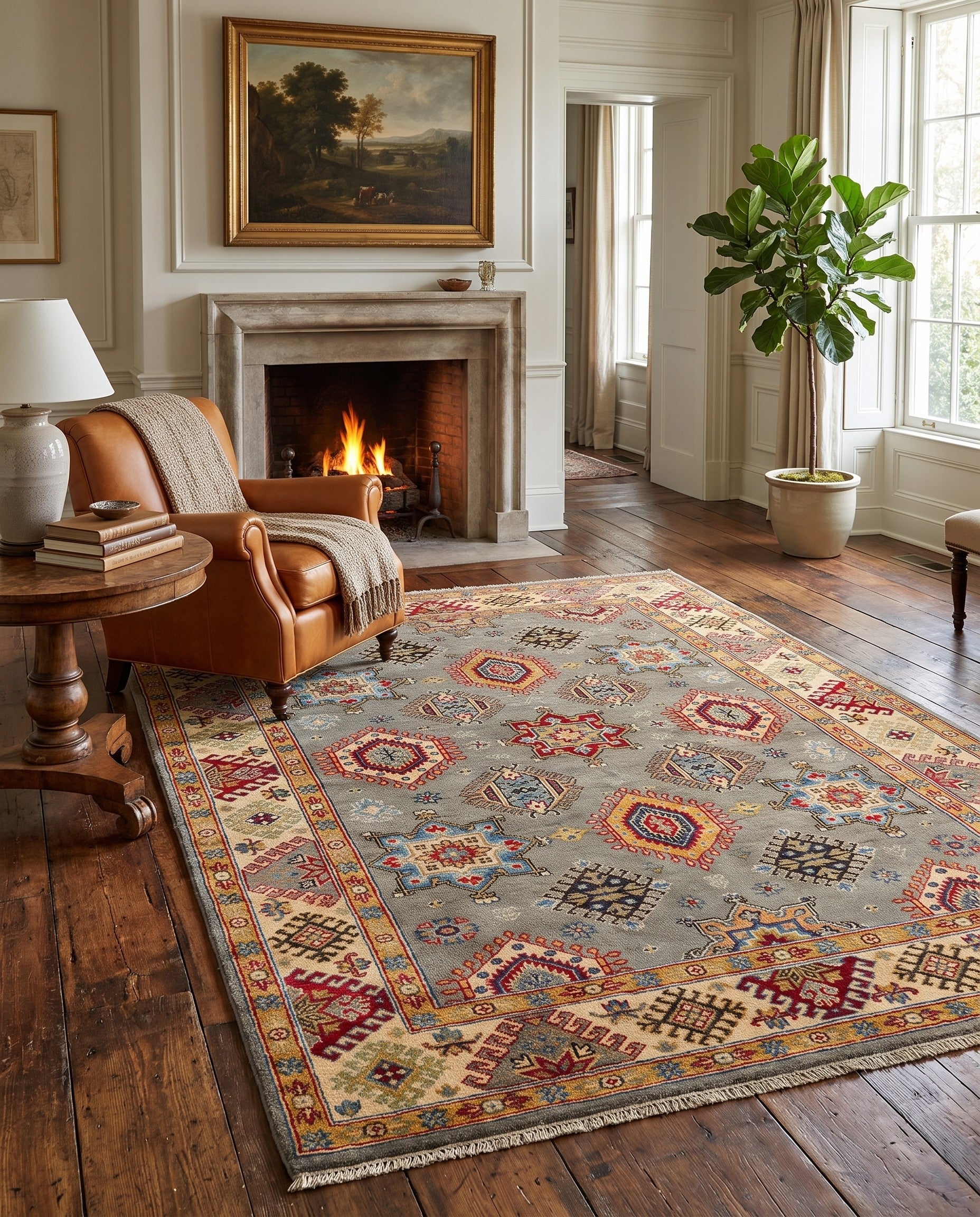 5' 3 x 7' 5 Hand Knotted Kazak Rug