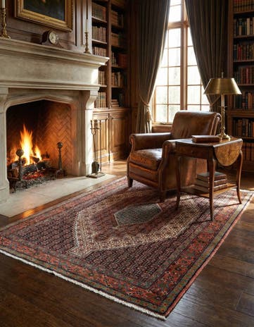 4' 2 x 5' 4 Hand Knotted Birjend Persian Wool Rug