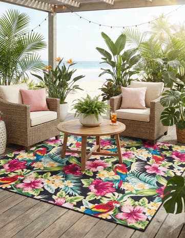 Easy-Clean Jill Zarin Caribbean Indoor / Outdoor Square Rug
