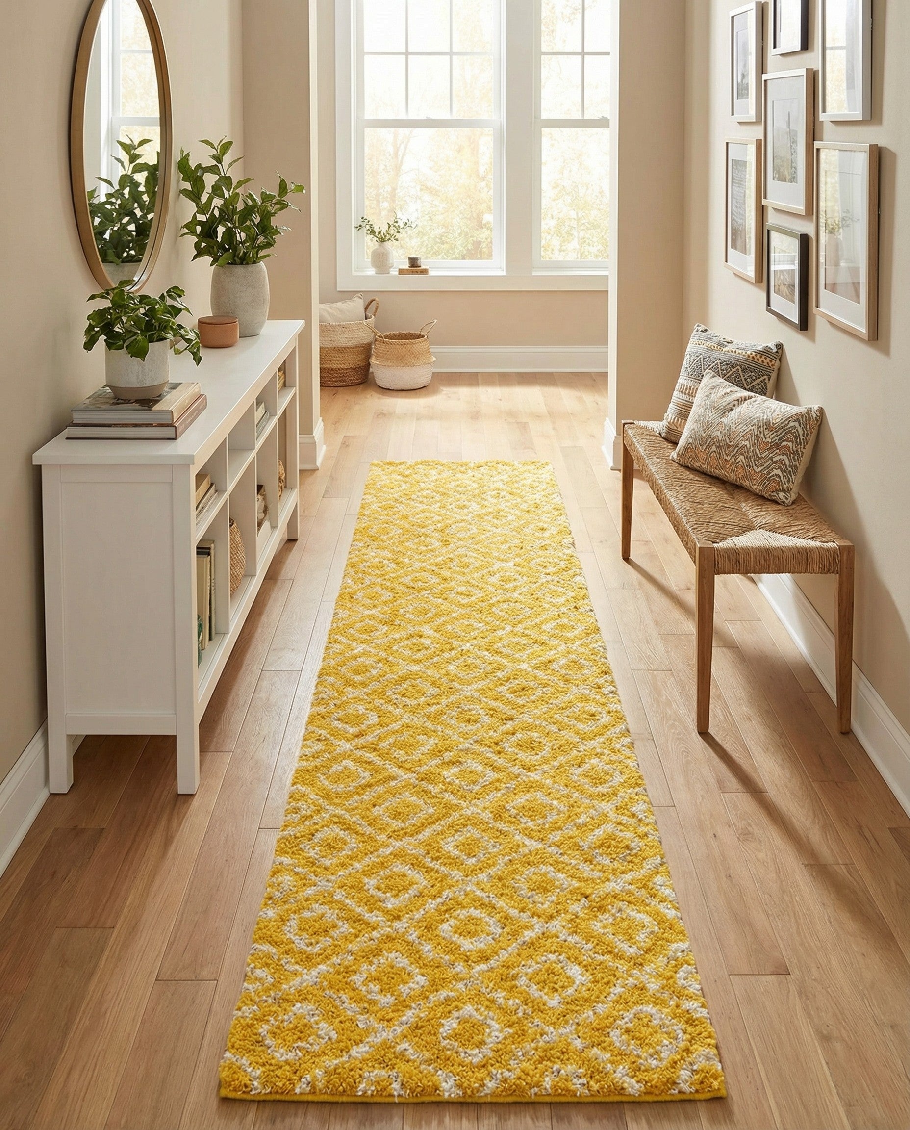 Primary image 3' 3 x 16' 5 Trellis Shag Runner Rug