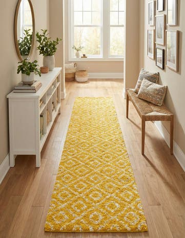 3' 3 x 16' 5 Lattice Shag Runner Rug