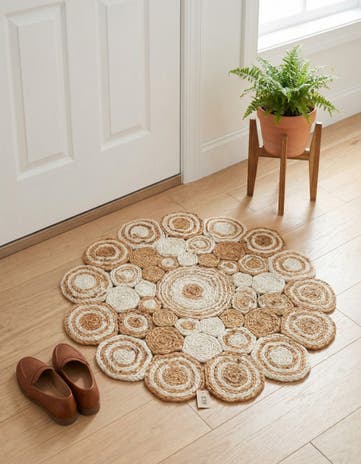 2' x 2' Handmade Braided Jute Round Rug