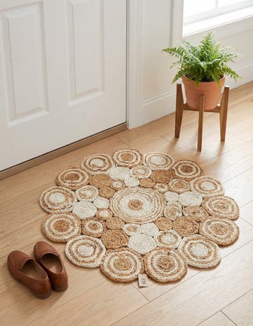 2' x 2' Handmade Braided Jute Round Rug