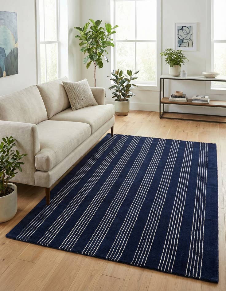 Detail image of 4' 1 x 6' 1 Jill Zarin Striped Wool Rug