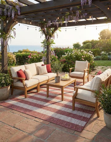 9' x 12' Easy-Clean Ribbon Indoor / Outdoor Rug