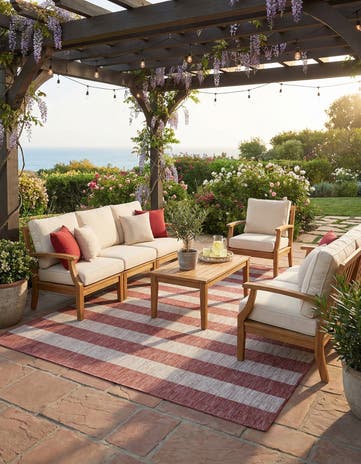 9' x 12' Easy-Clean Ribbon Indoor / Outdoor Rug