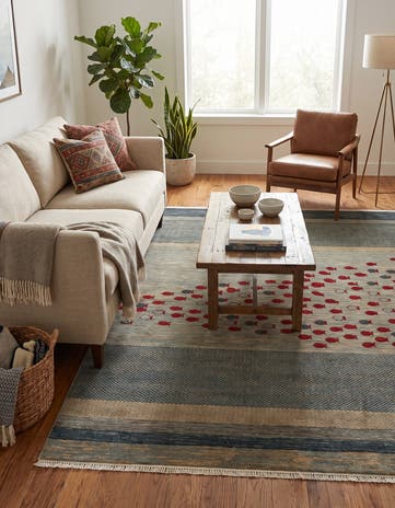 Blue Kashkuli Gabbeh Square Rug