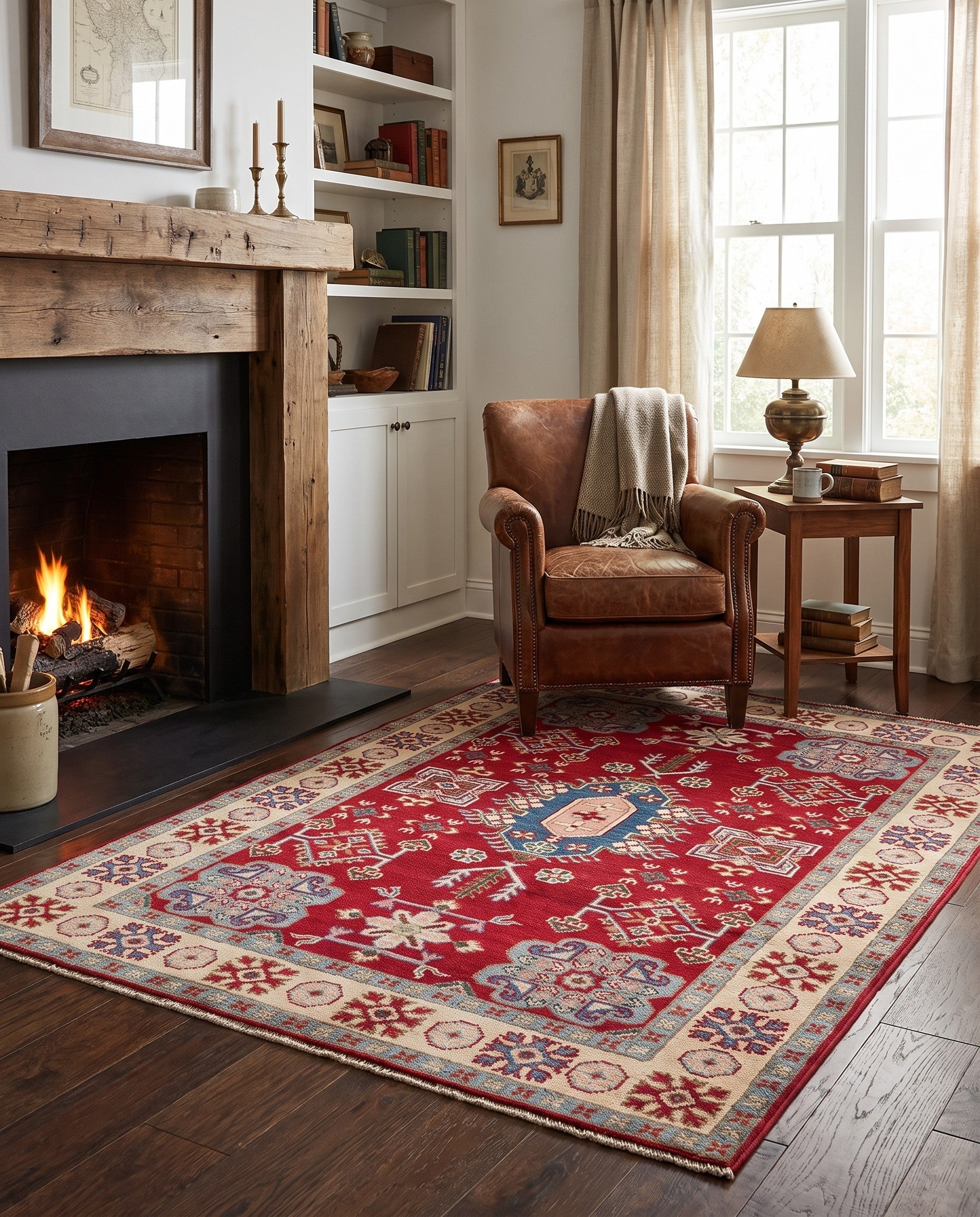 4' 1 x 5' 9 Hand Knotted Kazak Rug