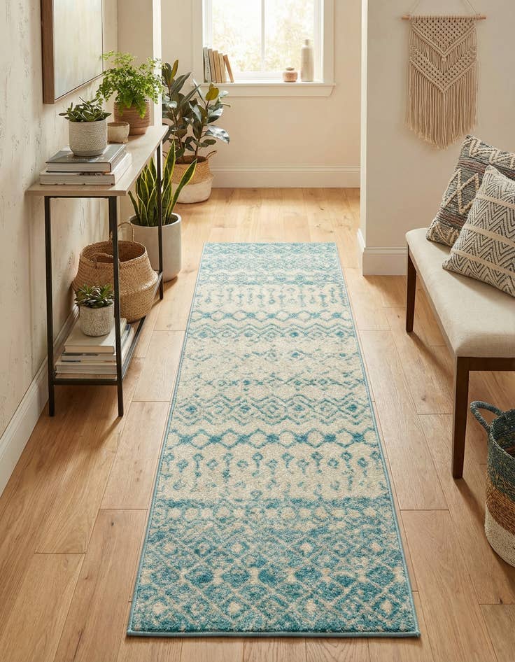 Detail image of 2' x 6' Moroccan Trellis Runner Rug