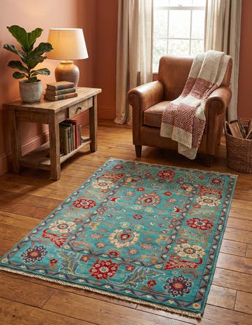 3' 4 x 4' 10 Hand Knotted Kazak Rug