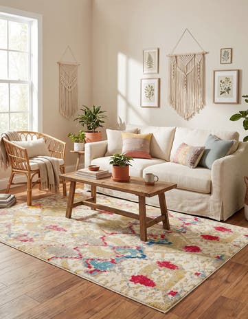 Beige Washable Mesa Rug