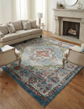 Blue Isabella Square Rug