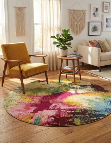 5' 3 x 5' 3 Washable Hyacinth Round Rug