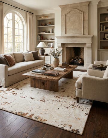 7' x 8' 2 Hand Knotted Ultra Vintage Persian Wool Square Rug