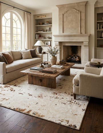7' x 8' 2 Hand Knotted Ultra Vintage Persian Wool Square Rug