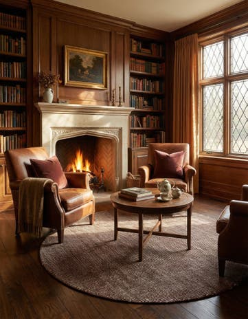 5' 1 x 5' 1 Hand Woven Jill Zarin English Manor Wool Round Rug