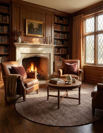 5' 1 x 5' 1 Hand Woven Jill Zarin English Manor Wool Round Rug