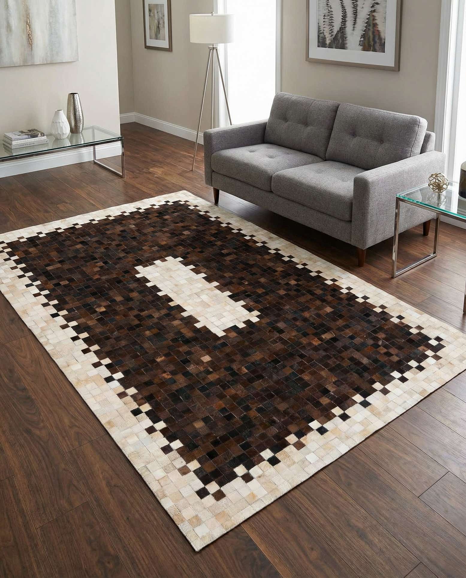 5' x 8' 1 Cowhide Stocks Rug