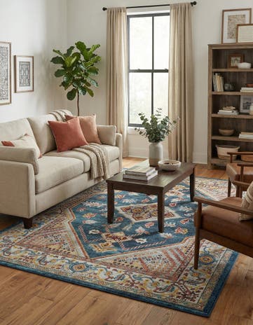 Navy Blue Kamala Washable Rug