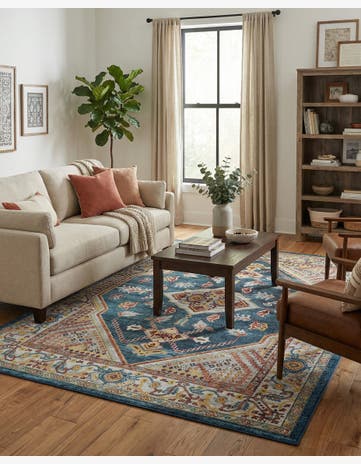 Navy Blue Kamala Washable Rug