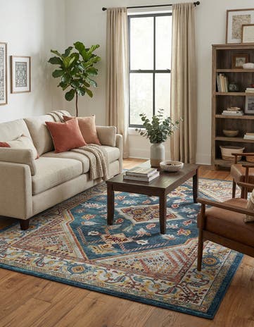 Navy Blue Kamala Washable Rug