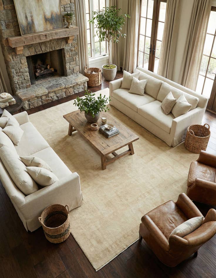 Detail image of 8' 4 x 9' 9 Hand Knotted Oushak Wool Rug