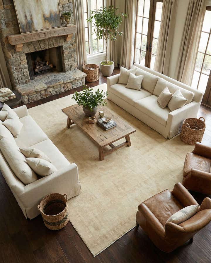 8' 4 x 9' 9 Hand Knotted Oushak Wool Rug