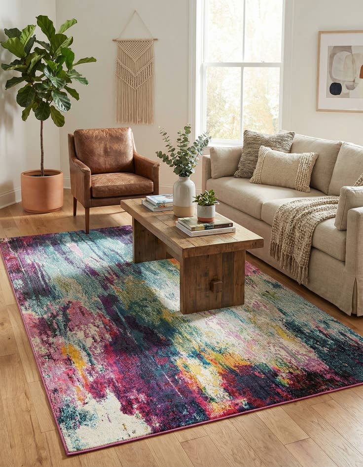 Detail image of 5' x 8' Washable Theia Rug