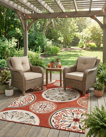 5' x 8' Easy-Clean Modern Indoor / Outdoor Rug