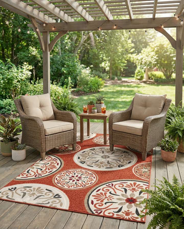 5' x 8' Easy-Clean Modern Indoor / Outdoor Rug