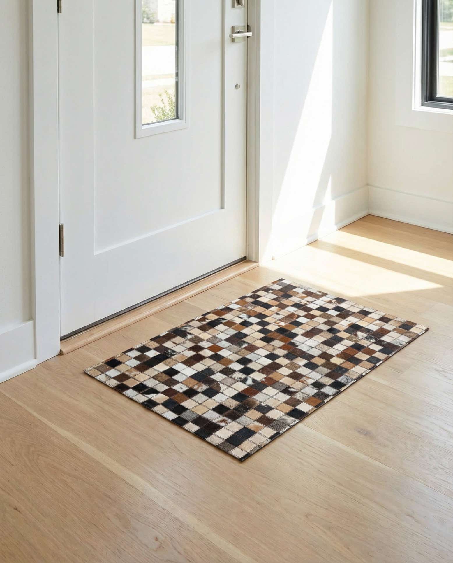 2' x 3' 1 Cowhide Leather Rug