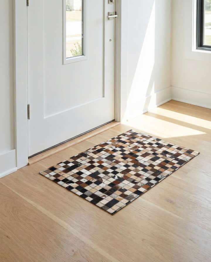 2' x 3' 1 Cowhide Leather Rug