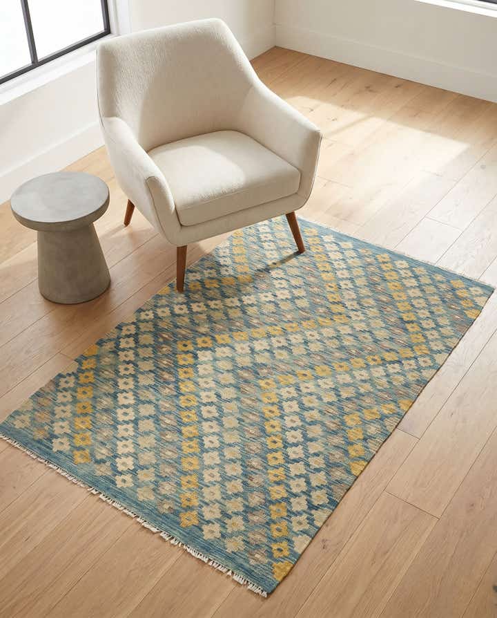 3' 4 x 5' Hand Woven Kilim Modern Wool Rug