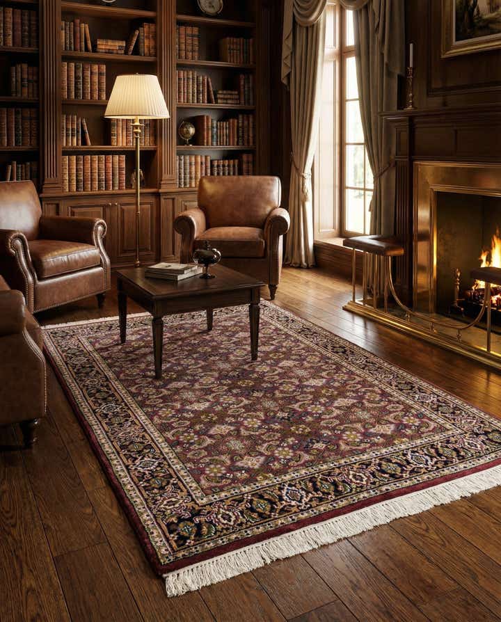 3' 9 x 5' 9 Hand Knotted Farahan Wool Rug