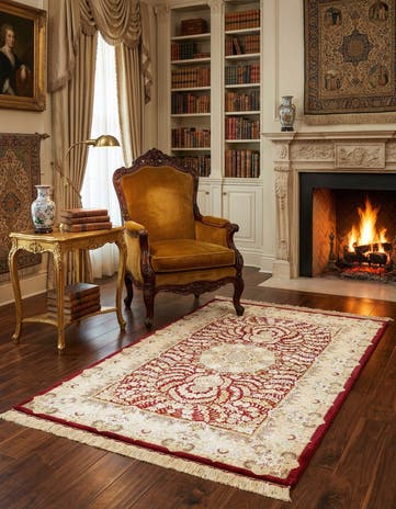 3' 3 x 4' 11 Ghom Silk Rug