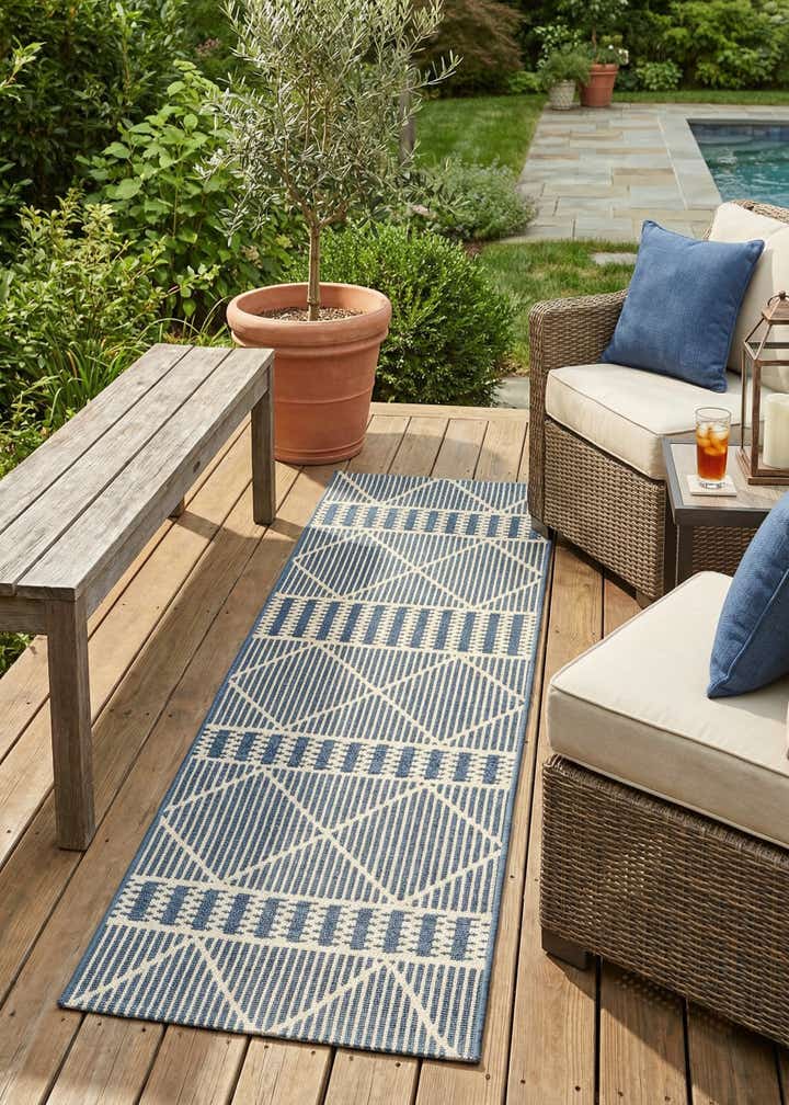 2' x 6' Easy-Clean Trellis Indoor / Outdoor Runner Rug