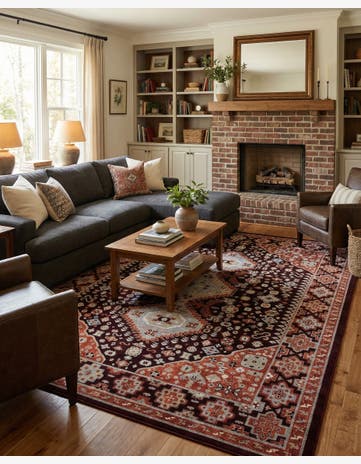 Burgundy Red Kamala Washable Rug