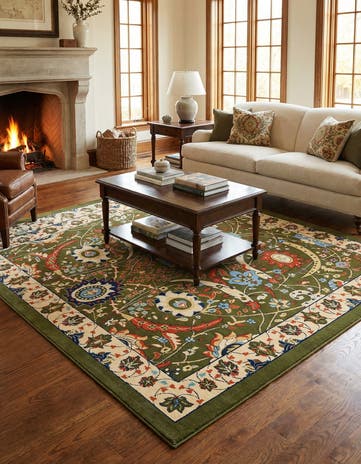 Green Neda Square Rug